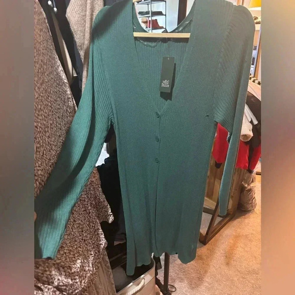 wild fable Sweaters - NWT* Wild fable midi button up cardigan dress Holiday Green M
